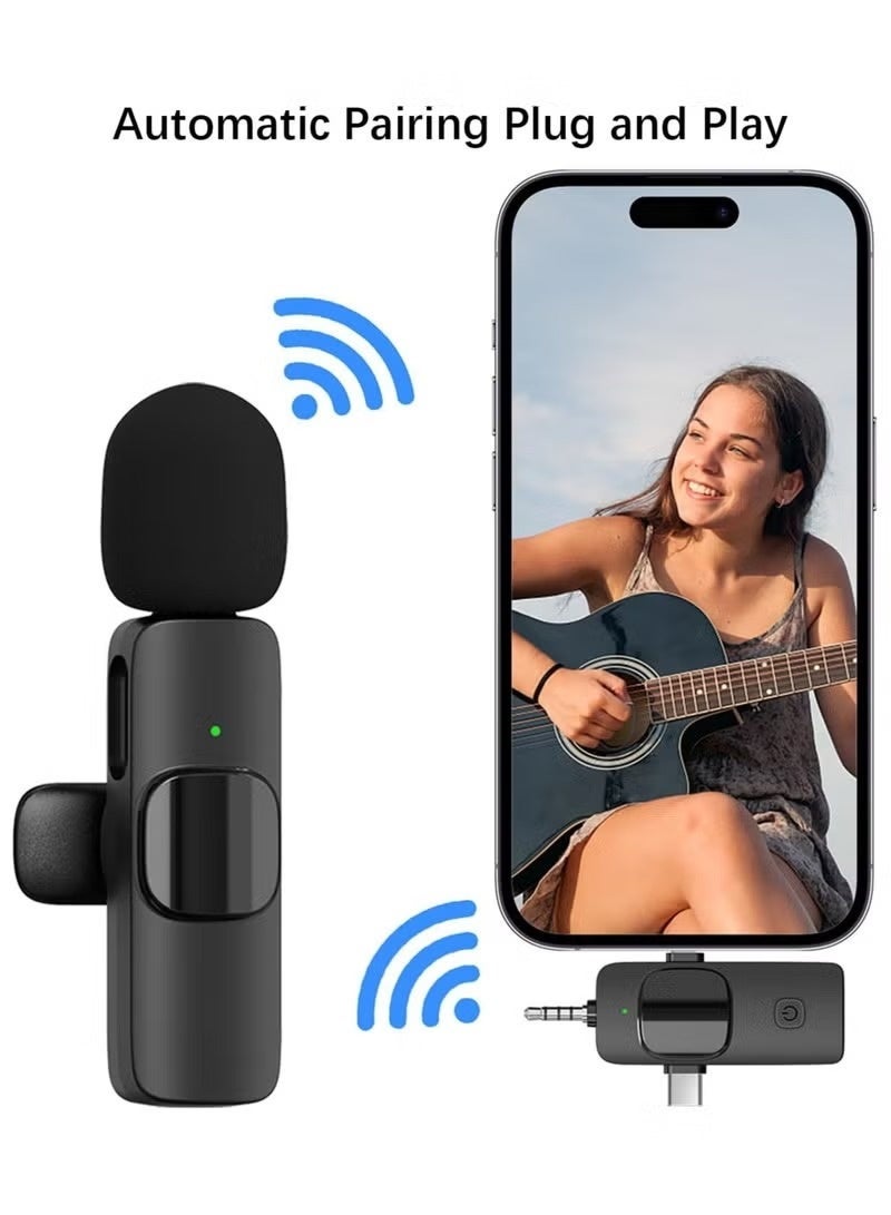 ميكروفون لاسلكي صغير 3 في 1 لأجهزة iPhone و iPad و USB-C والهواتف الذكية وأجهزة الكمبيوتر والكاميرات، سهل الاستخدام، مزود بخاصية تقليل الضوضاء الذكية، مثالي للبث المباشر على مدونات الفيديو ويوتيوب وتيك توك (ميكروفون واحد) - Image 4